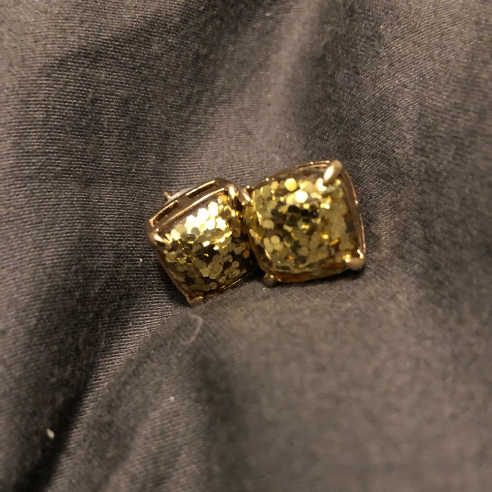 Kate Spade Gold Glitter Studs